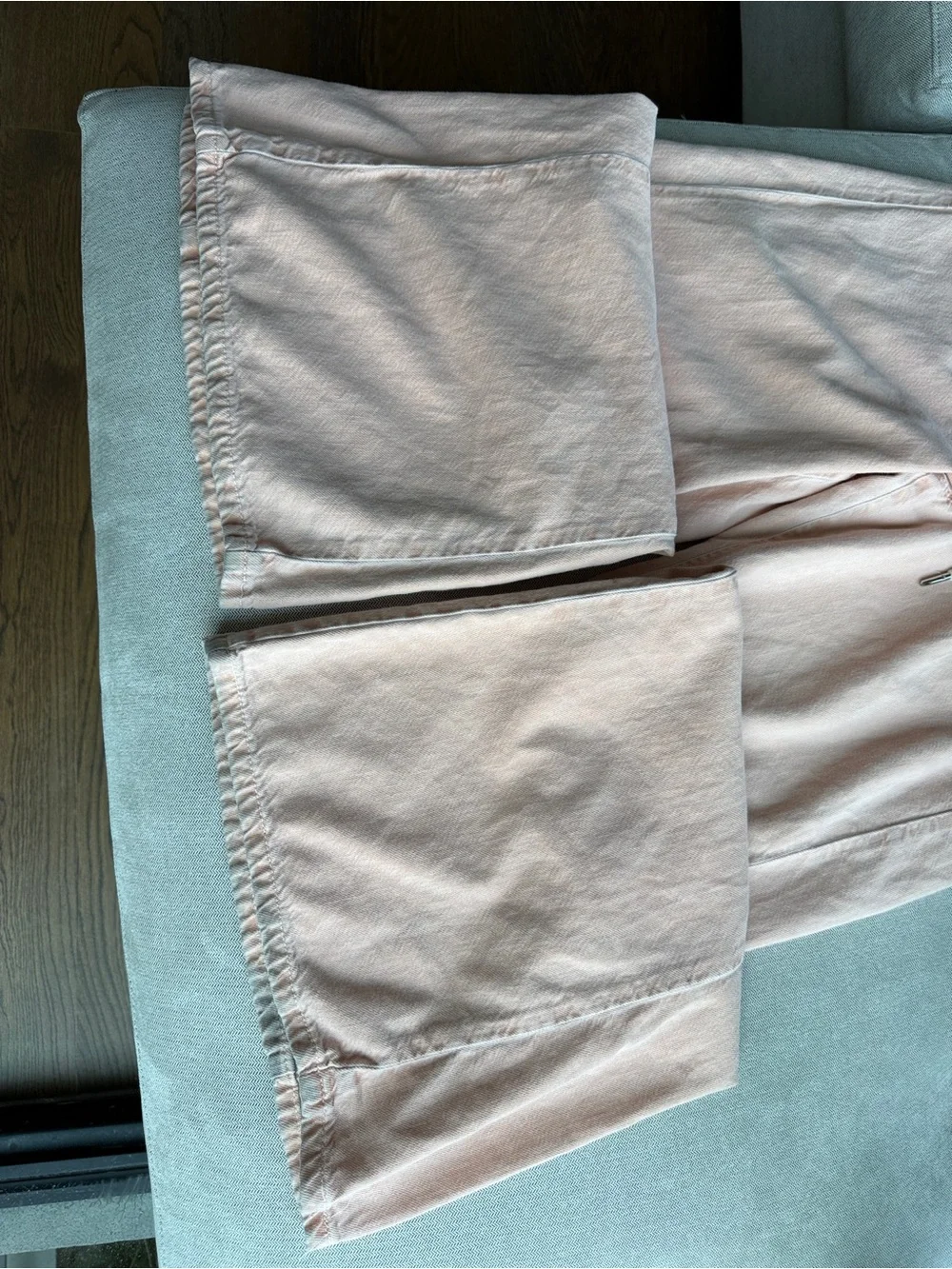 Pilcro Adi Pull On Wide Leg Mid Rise Drawstring Pants in Peach Medium